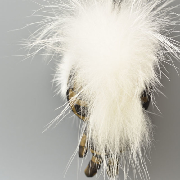 FENDI key holder bag charm  Zucca space monkey nylon canvas fur rhinestone - Picture 6 of 8